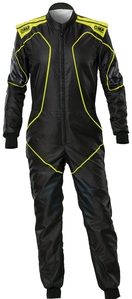 OMP KS-3X ART Kart Racing Suit Black Yellow Printed Design Product Image