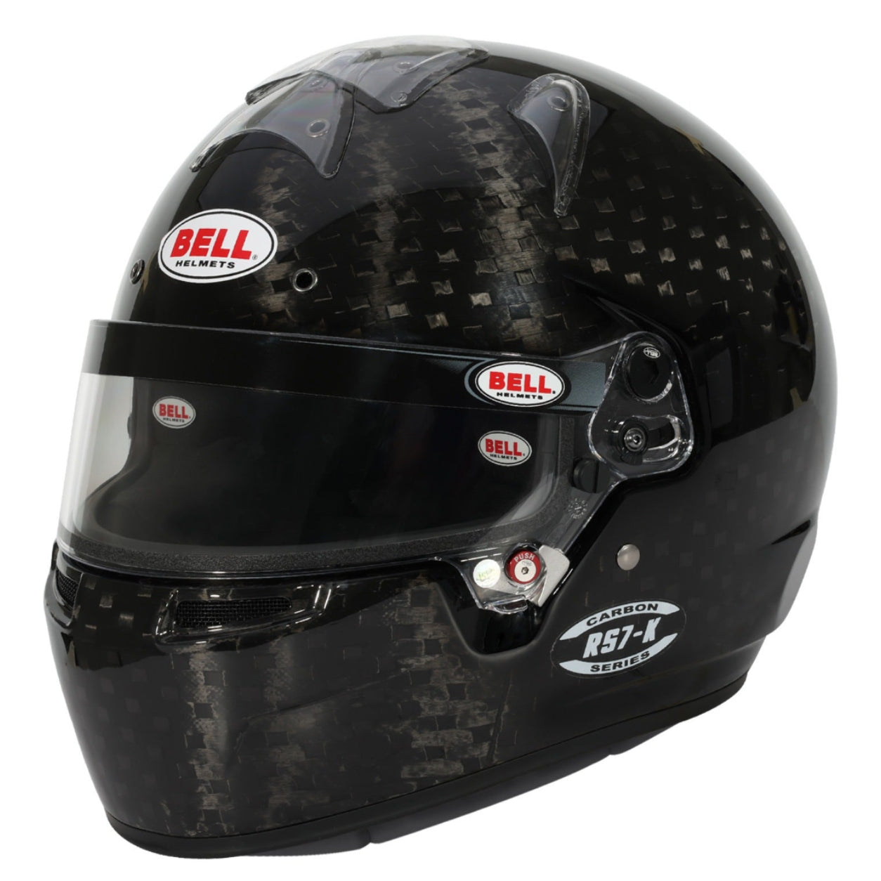 Bell RS7-K Ultra Carbon K2025 karting helmet front left view