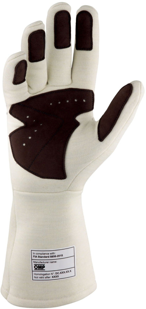 OMP-Dijon-Auto-Race-Glove-White/Black-Palm-Image