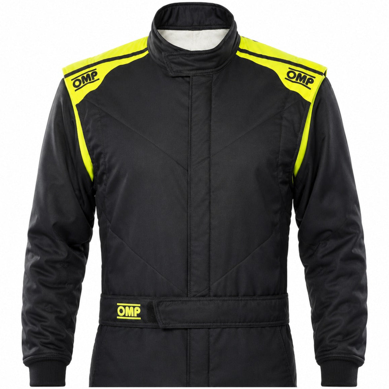 OMP-FIRST-S-Driver-Race-Suit-Black_Yellow-Front-Image
