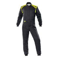 Thumbnail for OMP-FIRST-S-Driver-Race-Suit-Black/Yellow-Front-Image