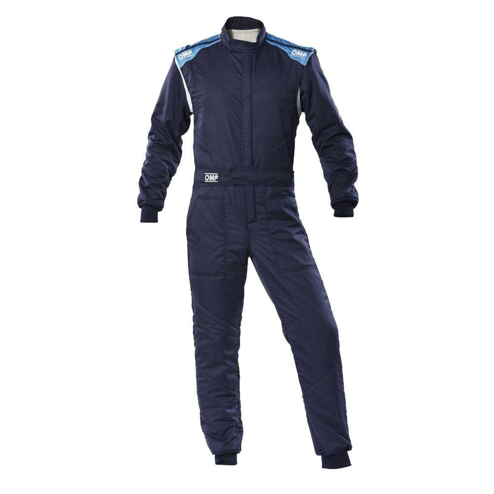 OMP-FIRST-S-Driver-Race-Suit-Navy/Cyan-Front-Image