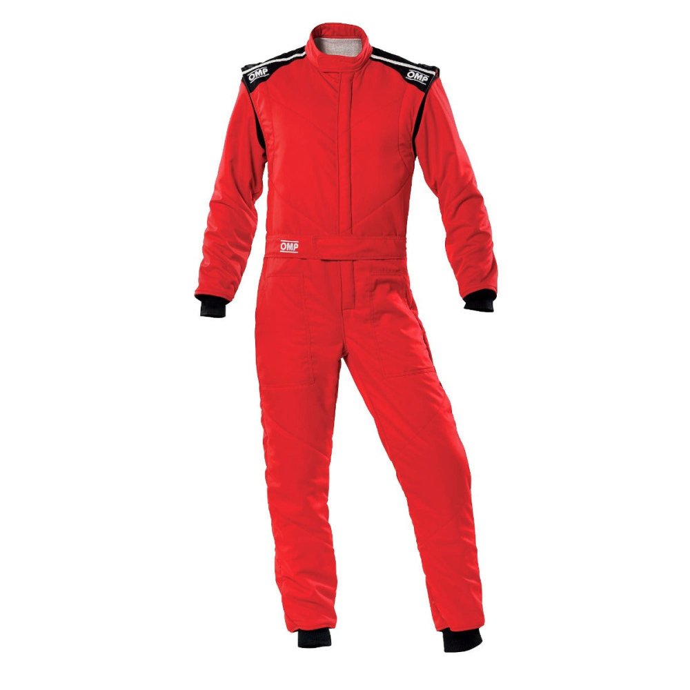 OMP-FIRST-S-Driver-Race-Suit-Red/Black-Front-Image