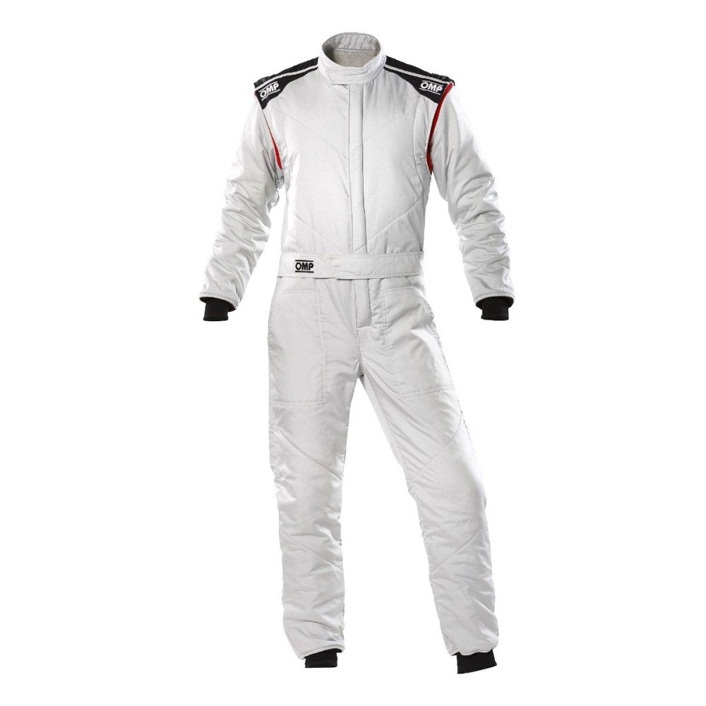 OMP-FIRST-S-Driver-Race-Suit-Silver/Black-Front-Image