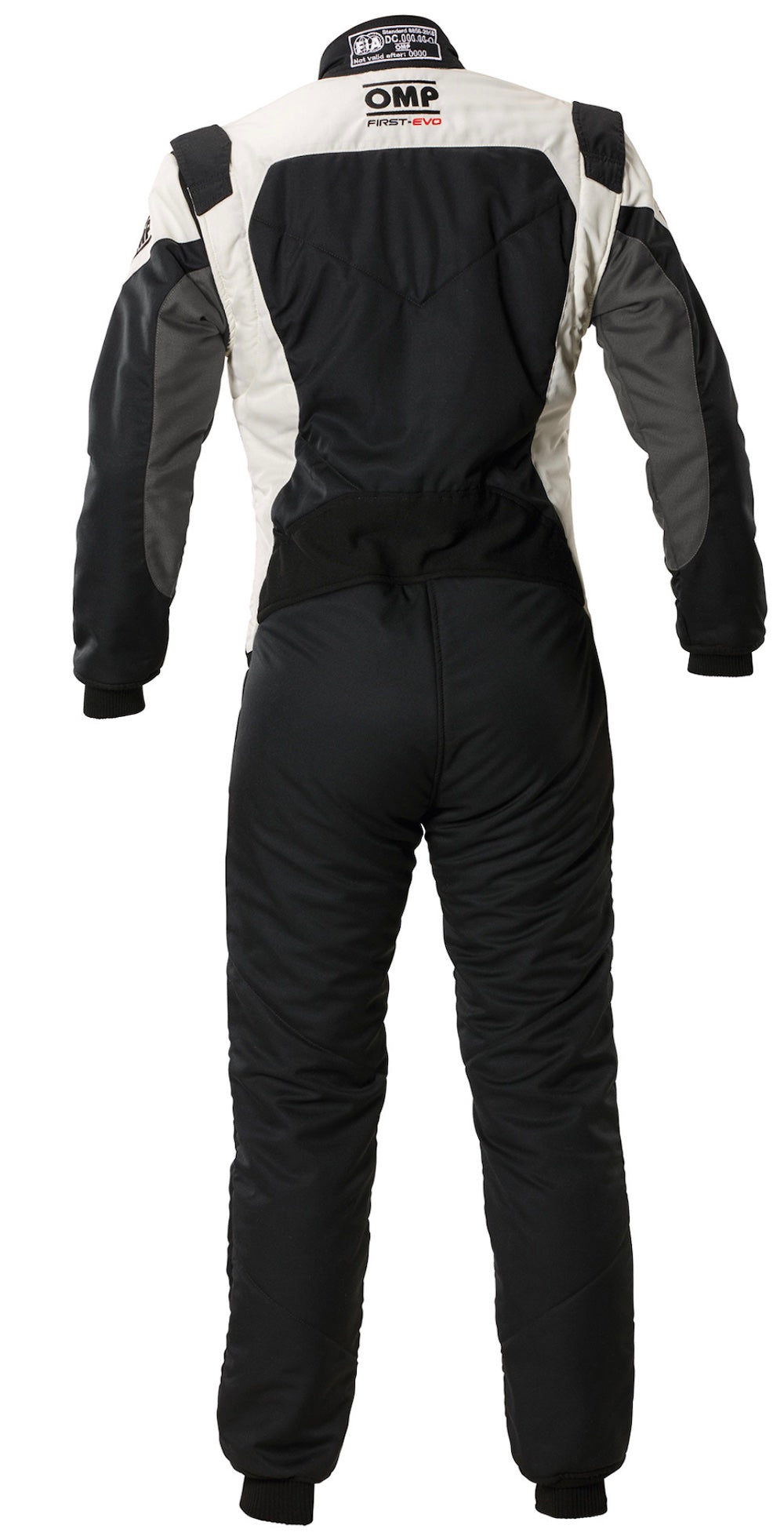 OMP-First-Evo_Race-Suit-Sale-Black_White-rear-discount-offer-low-price-cheap-value-compare-image