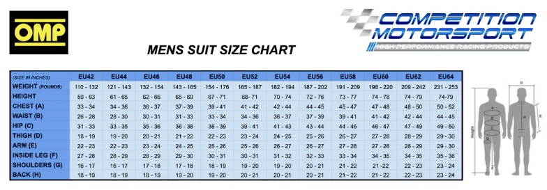 OMP-Kart-Racing-Suit-Size-Chart-image