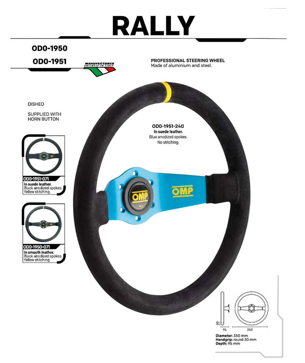 OMP Rally Steering Wheel – 350mm Dished