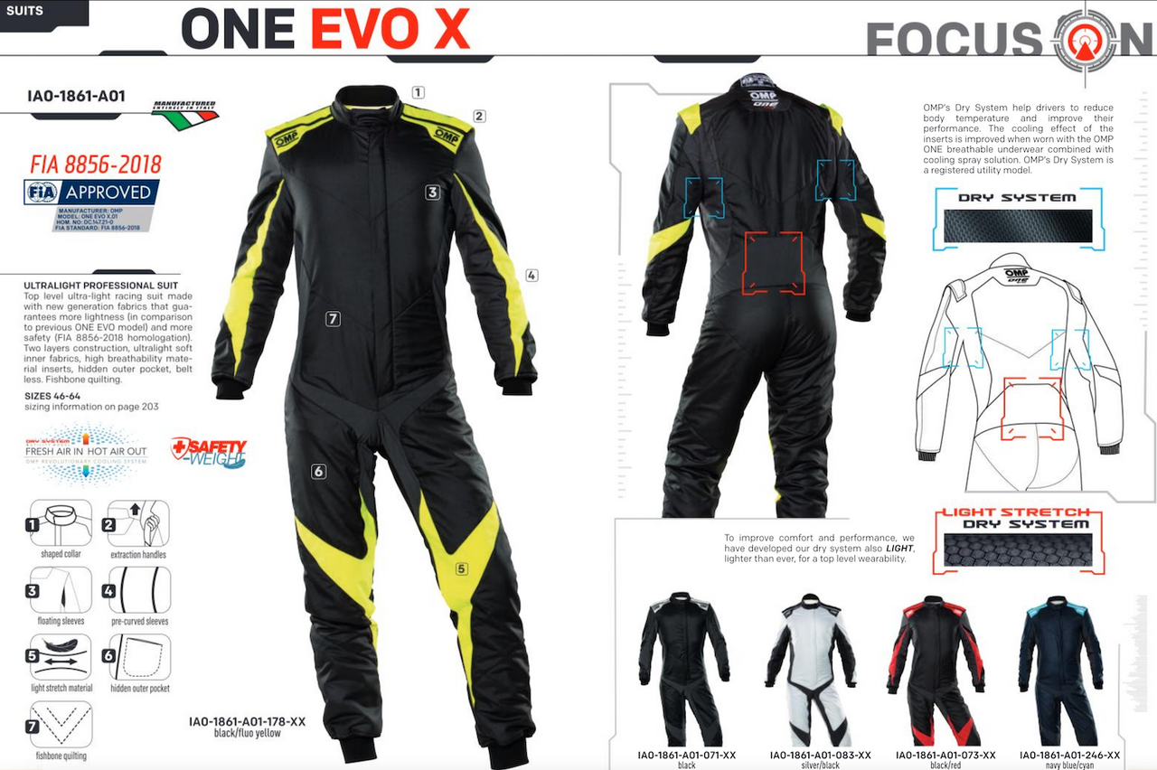 OMP One Evo X Driver Race Suit