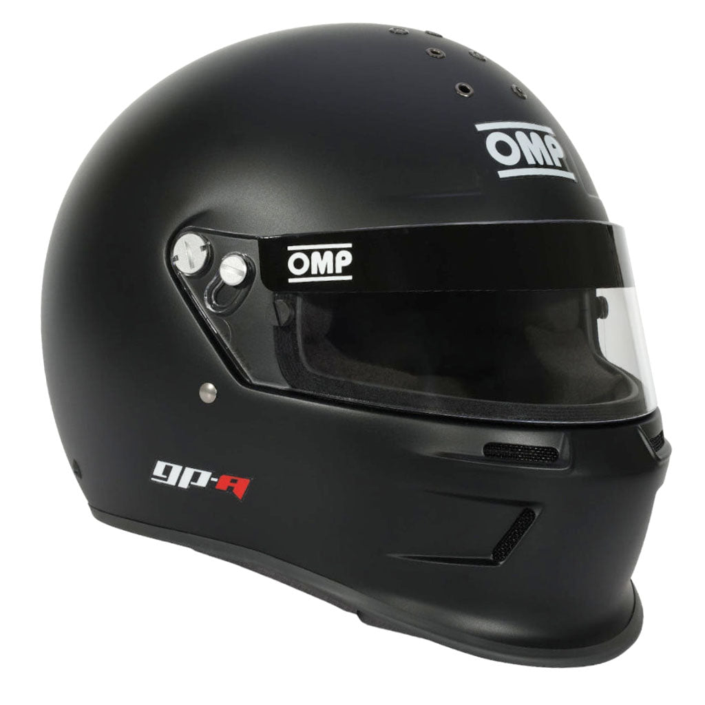 OMP GP-A full face SA2025 racing helmet matte black side view