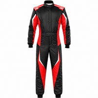 Thumbnail for OMP Tecnica Evo Race Suit Black / Red Front Image