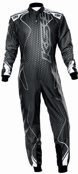 OMP_ks-3r_art_kart_racing_suit_sale-discount-best-deal-low-price-deal-Black/White_Front_Image