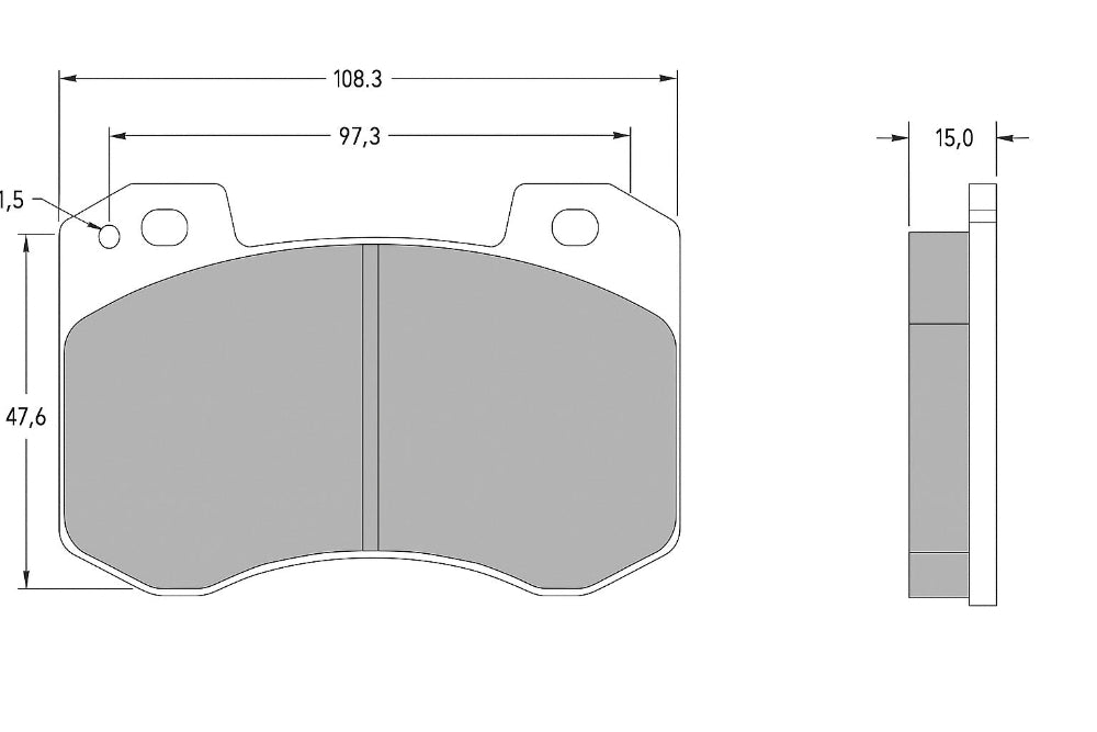 Diagram of pad shape 0738