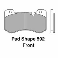 Thumbnail for Diagram of a brake pad with 'Pad Shape 592 Front' text on a white background