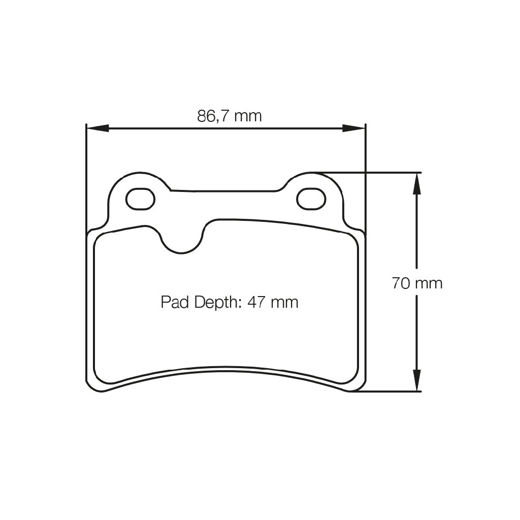 Pagid racing brake pad shape no. 8069 for the Mitsubishi Lancer Evo X rear