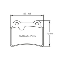 Thumbnail for Pagid racing brake pad shape no. 8069 for the Mitsubishi Lancer Evo X rear