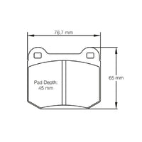 Thumbnail for Pagid racing brake pad shape no. 1587 Mitsubishi Evo 5-9 and Subaru WRX STI 3 & 4 Gen