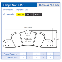 Thumbnail for Pagid Racing Brake Pads No. 4918 (Rear)