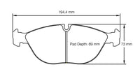 Thumbnail for Pagid racing brake pad shape no. 2830