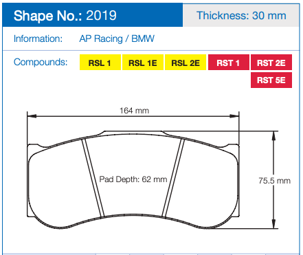 Pagid Racing 2019 Brake Pads