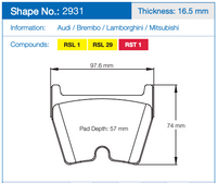 Thumbnail for Pagid 2931 Brake Pad Dimension Image