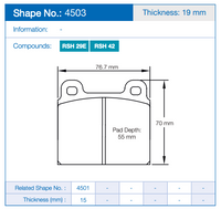 Thumbnail for Pagid Racing Brake Pads No. 4503