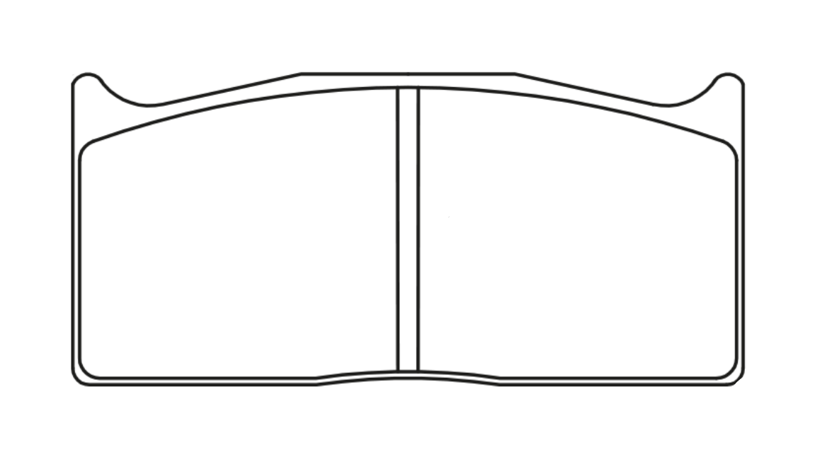 A black and white technical line drawing showing the dimensions of a brake pad, with labels indicating 100 mm width, 47 mm height, and 43 mm pad depth.