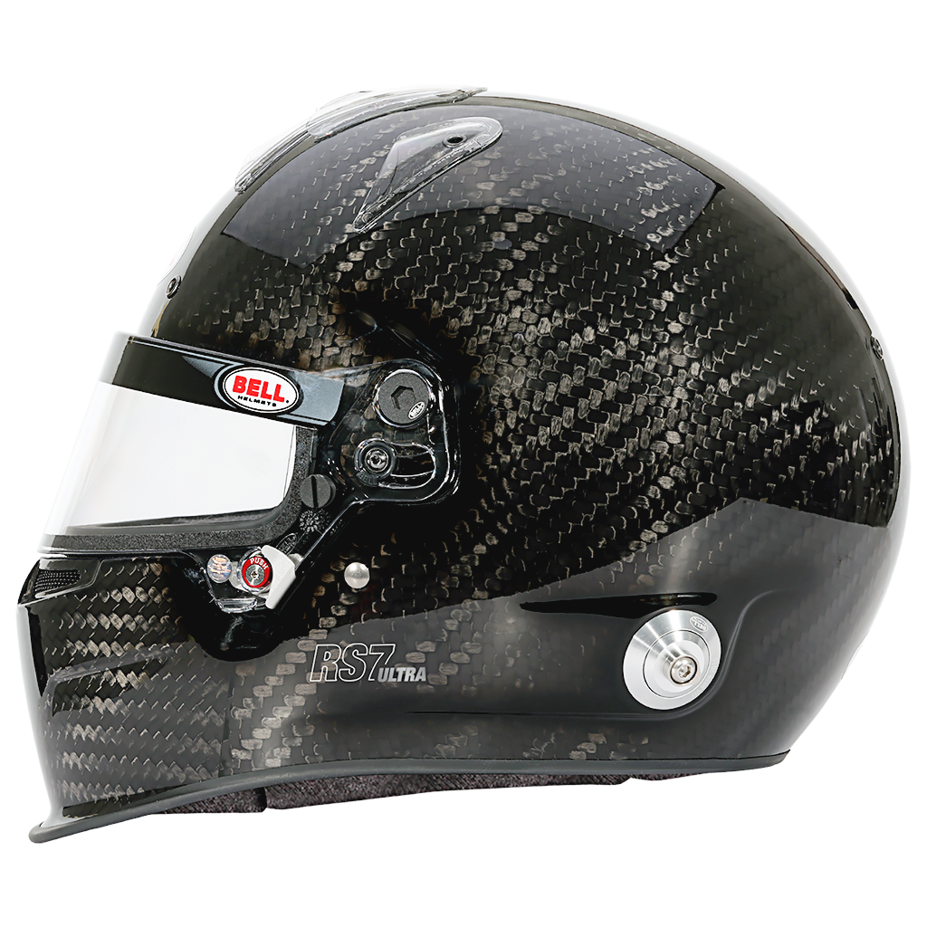 Bell RS7 ULTRA Carbon helmet with integrated duckbill chin spoiler for added stability