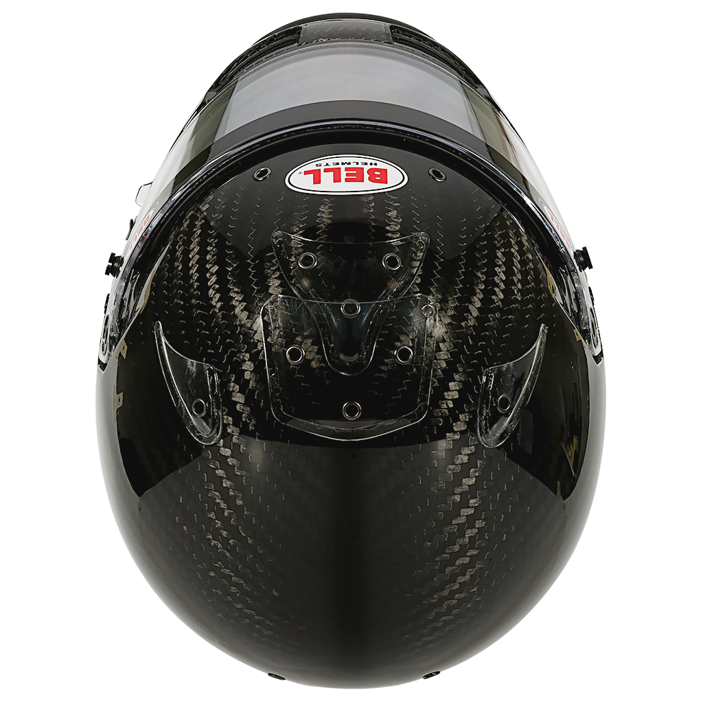 Bell RS7 ULTRA Carbon helmet with integrated duckbill chin spoiler for added stability