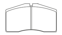 Thumbnail for Black and white technical line drawing of a Race Technologies 2210 brake pad cross-section with dimension annotations showing 132 mm width, 75 mm height, and pad depth 61 mm.