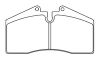 Thumbnail for Race Technologies 2211 Brake Pad technical line drawing of a brake pad cross-section with dimension annotations: 132 mm width, 71 mm height, and pad depth 51 mm.