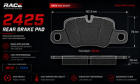 Thumbnail for Race Technologies Brake Pad 2425 Dimensions Information Image