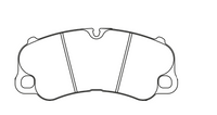 Thumbnail for Technical dimension diagram of a Race Technologies P1123 brake pad showing measurements: 198 mm width, 88 mm height, and pad depth 74 mm, with line drawings and text labels on a white background.