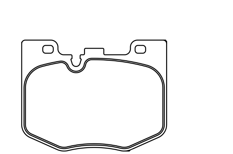 Technical dimension diagram of a Race Technologies P1206 brake pad showing overall width of 124 mm, height of 94.74 mm, and pad depth of 74.