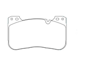 Thumbnail for Technical dimension diagram of a Race Technologies P1209 brake pad with measurements labeled in millimeters: 184.6 across the top, 106.