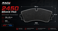Thumbnail for Race Technologies Brake Pad 2450 Dimensions Information Image