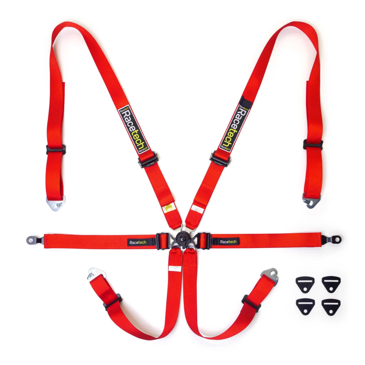 Racetech Pro International 6 Point Lightweight GT Harness Red Porsche Style