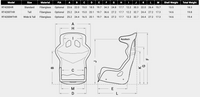 Thumbnail for Racetech RT4200HR Race Seat Dimension Chart image