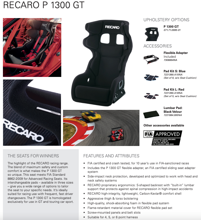 Recaro P1300 GT LW Seat In Stock Competition Motorsport 844 438 7244 recaro-p1300-gt-lw-seat-in-stock-competition-motorsport-844-438-7244