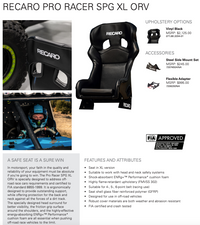 Thumbnail for Recaro-Pro-Racer-SPG-ORV-XL-Racing-Seat-Sale-Image