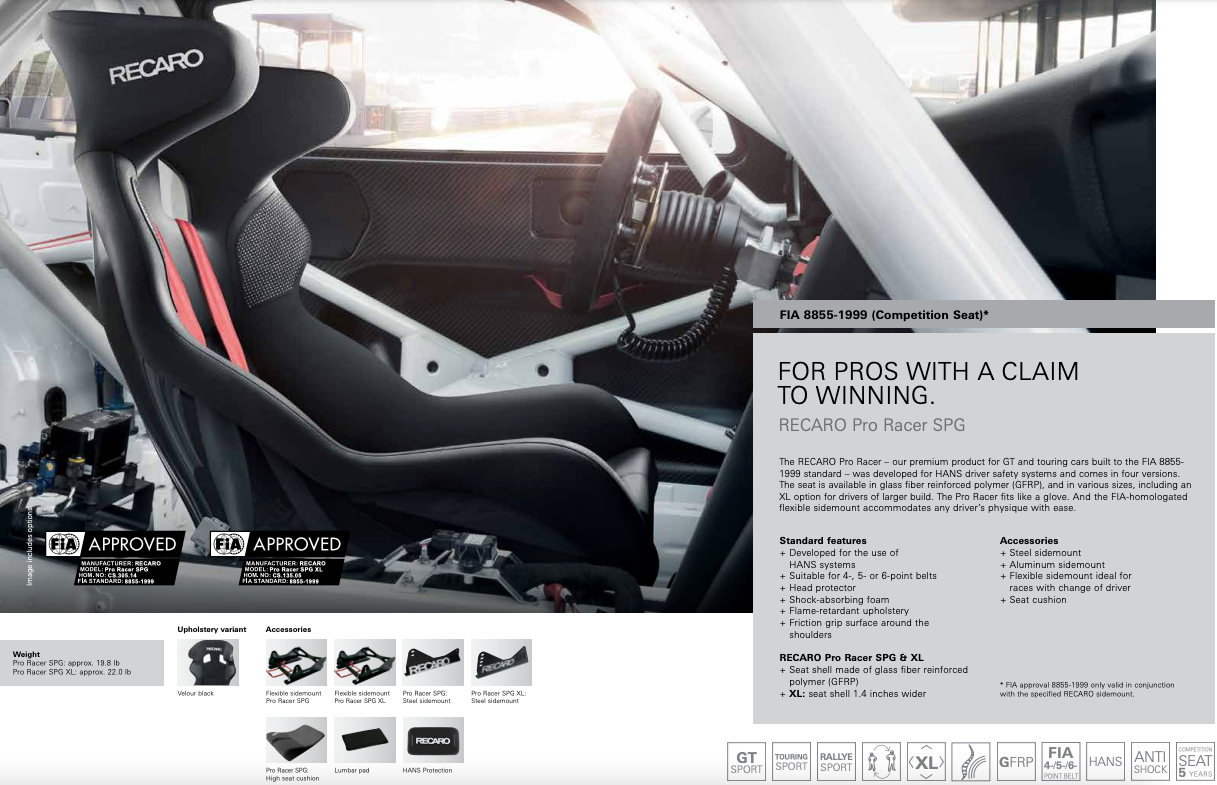 Recaro Pro Racer SPG Racing Seat @ Competition Motorsport 844-438-7244