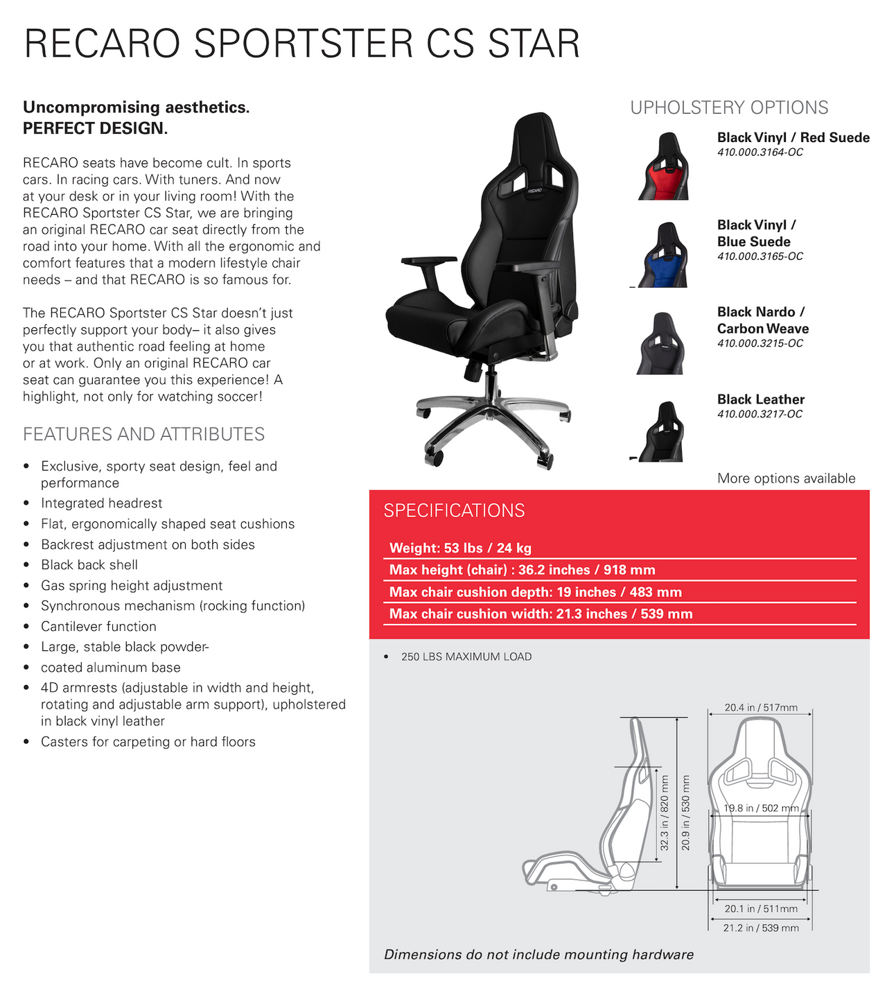 Recaro-Sporster-CS-Star-Lifestyle-Seat-Sale-Image