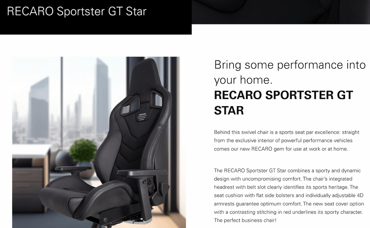 Recaro-Sporster-GT-Star-Lifestyle-Seat-Image