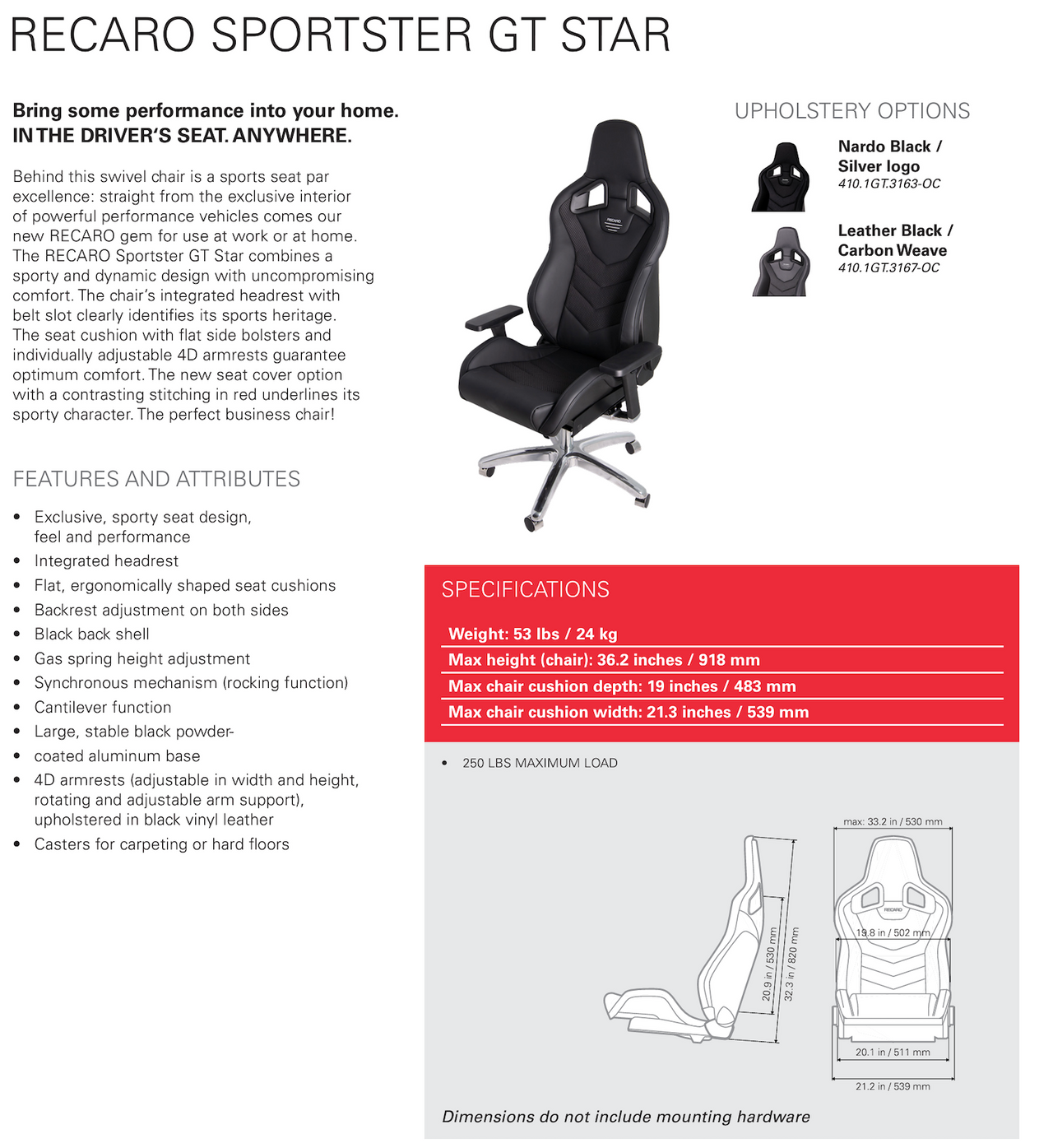 Recaro-Sporster-GT-Star-Lifestyle-Seat-Sale-Image