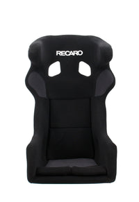 Thumbnail for A black Recaro Pole Position racing bucket seat with a white Recaro logo on the headrest, shown against a plain white background.