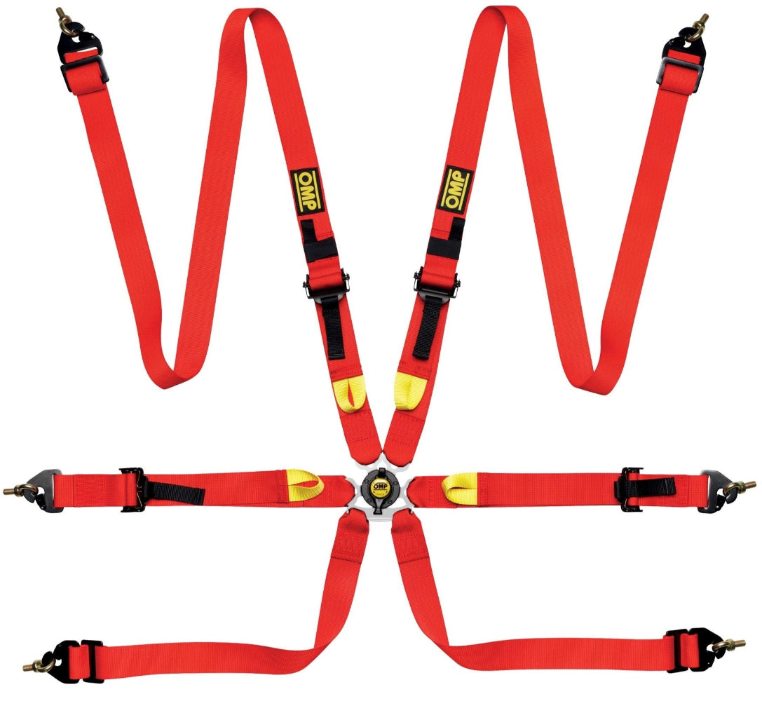 SAFETY HARNESS FIRST 2" RED FIA 8853-2016 PULL UP - STEEL ADJ.-image