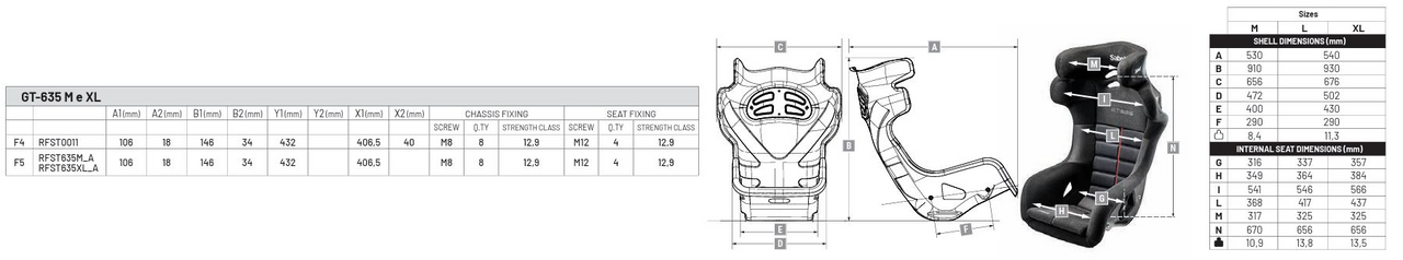 Sabelt-GT-635-Race-Seat-Dimension-Image