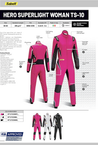 Thumbnail for Sabelt Hero Superlight Womens TS-10 Race Suit Product Summary Image