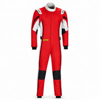 Thumbnail for Sabelt TS-10 red driver race suit with black and white accents on a clean white background