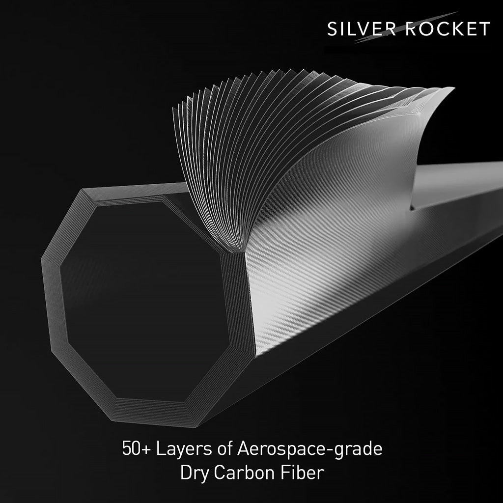 SilverRocket roll cage close-up showing optimized carbon fiber layup pattern

