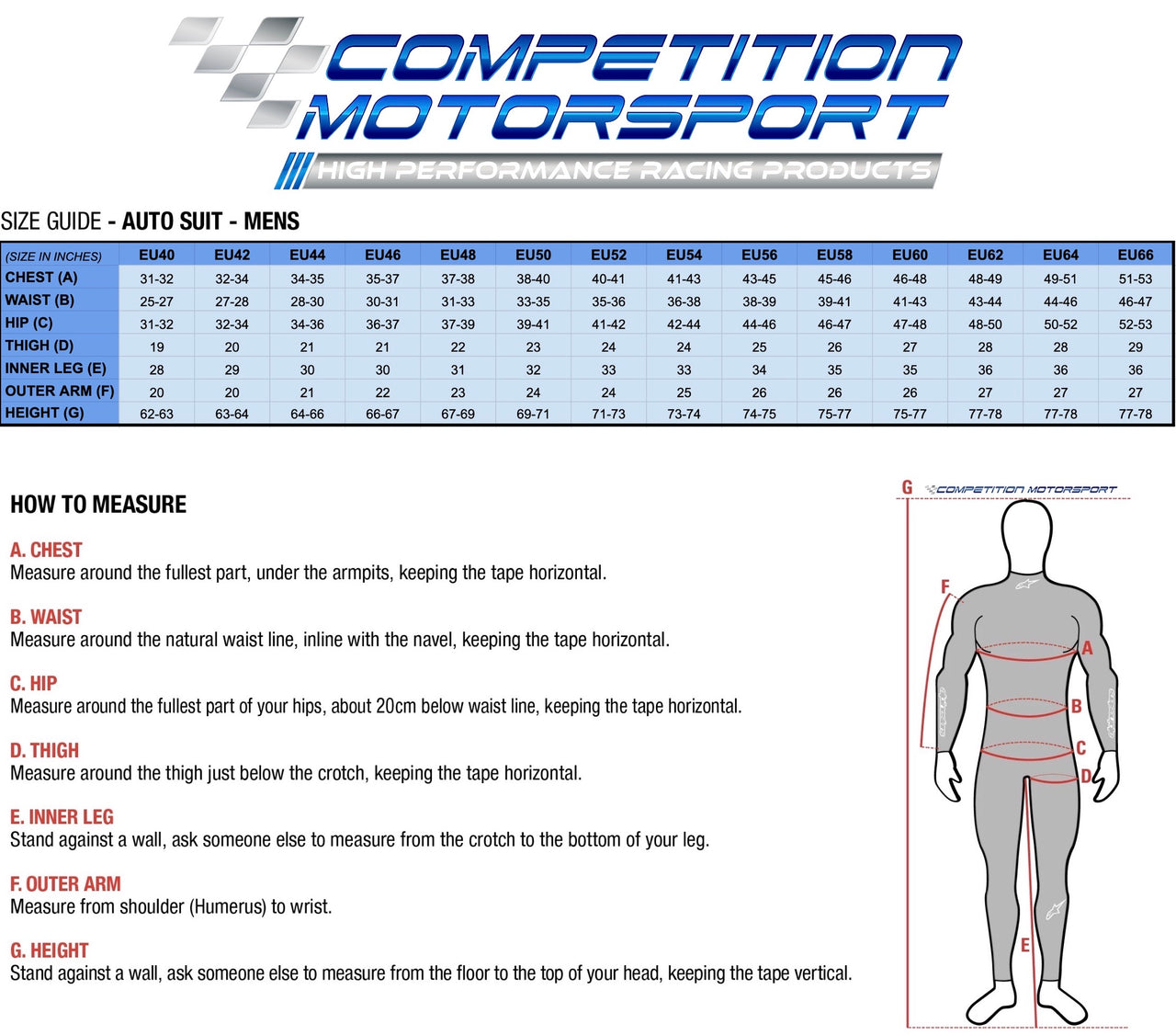 ALPINESTARS GP PRO COMP V2 RACE SUIT SIZE CHART Image